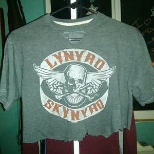 Vintage distressed rocker crop top